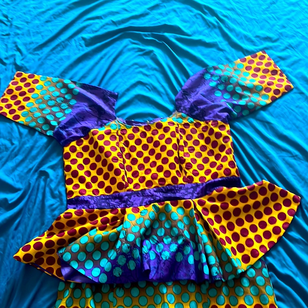 polkadot traditional African skirt and top